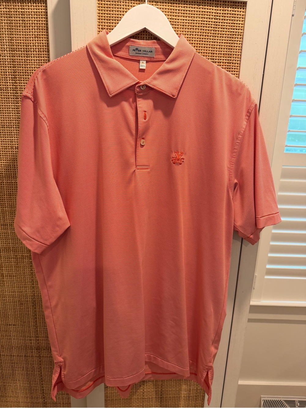 Peter Millar Summer Comfort Yeamans Hall Club Golf Polo Orange Large